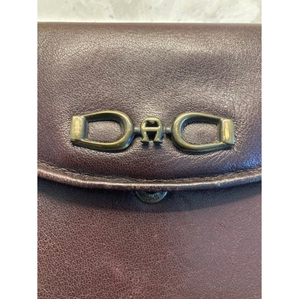 Vintage Etienne Aigner Brown Leather Wallet Rare Double Horseshoe
